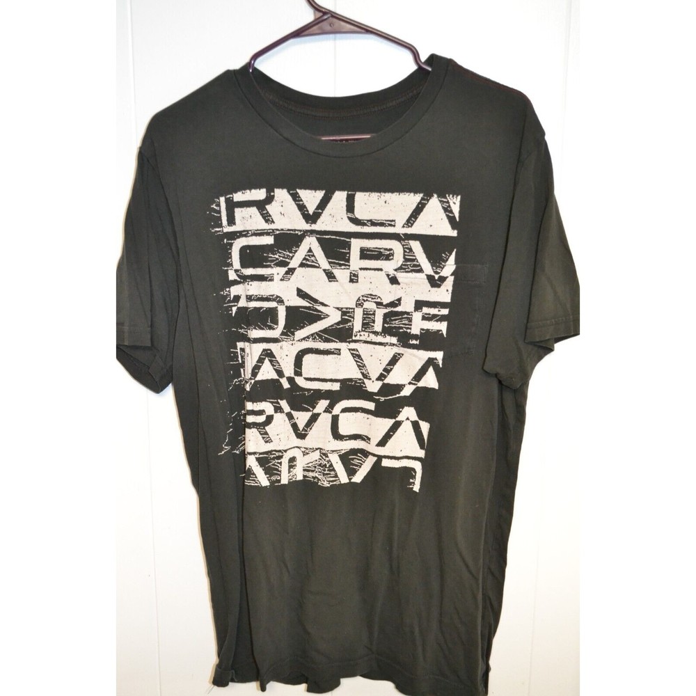 Men’s RVCA Sz L Large Pocket T-Shirt Green Surf Skate Shirt Regular wash tee